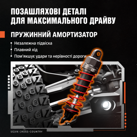 Машинка на радіокеруванні монстр-трак ZLL SG316 PRO 1:16 4WD до 50 км/год, 2 АКБ, LED-підсвітка