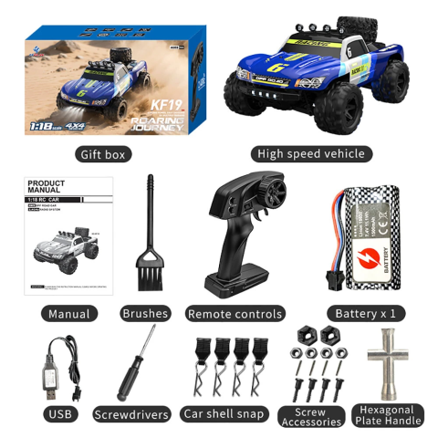 Машинка на радіокеруванні монстр-трак KFPLAN KF19-B 1:18 4WD до 30 км/год, LED-підсвітка