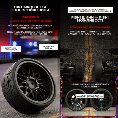 Машинка на радіокеруванні ZLL SG216 PRO 1:16 4WD для дрифту до 40 км/год, LED-підсвітка