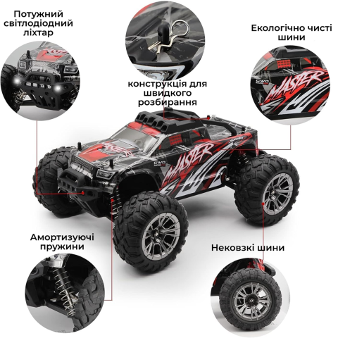 Машинка на радіокеруванні монстр-трак KFPLAN KF11 1:16 4WD до 40 км/год, 2 АКБ