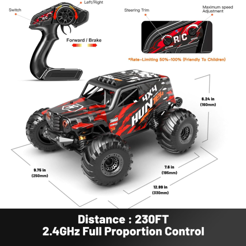Машинка на радіокеруванні позашляховик HS14311 1:14 4WD до 40 км/год, металева трансмісія