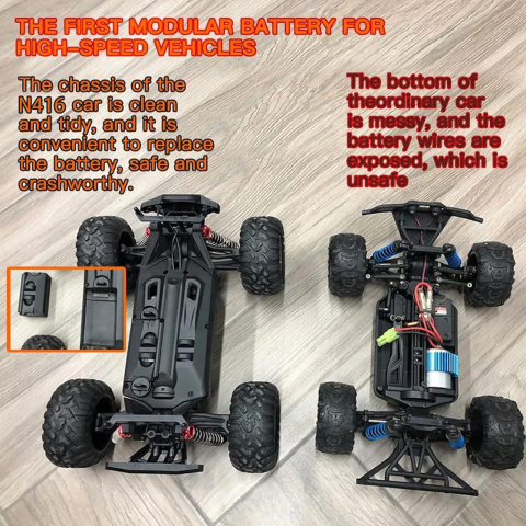 Машинка на радіокеруванні монстр-трак HOSHI N416 1:16 4WD до 40 км/год, 2 АКБ, зелена